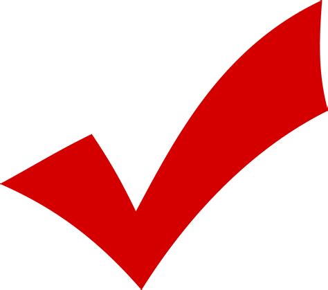 Red Check Mark PNG Transparent PNG Mart