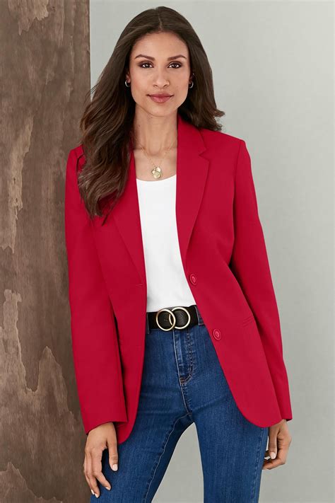 Fully Lined Wool Blend Blazer Blazer Outfits For Women Red Blazer