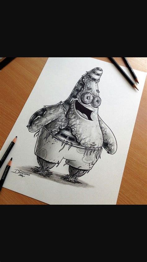 Scary Patrick Cool Pencil Drawings Creepy Drawings Pencil Drawings