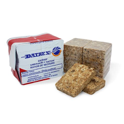 Emergency ration bars are also known as power bars, nutrition bars, or energy bricks. Datrex 2,400-Calorie Emergency Food Bar