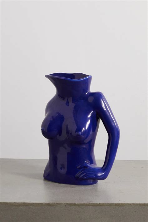 Anissa Kermiche Anissa Kermiche Jugs Jug Ceramic Vase Blue Editorialist