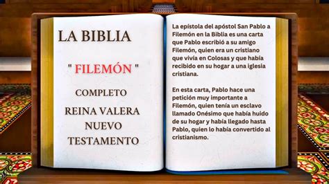 Original La Biblia FilemÓn Completo Reina Valera Nuevo Testamento