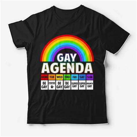 Gay Agenda Shirt Gay Pride Shirt Funny Lgbt Shirt Bisexual Etsy