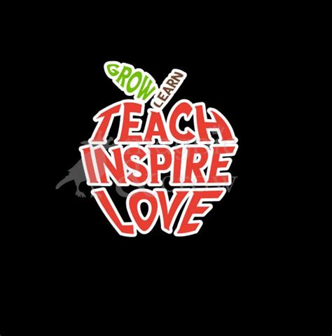 Svg Teach Inspire Love Learn Grow Apple Teacher Svg Digital Etsy