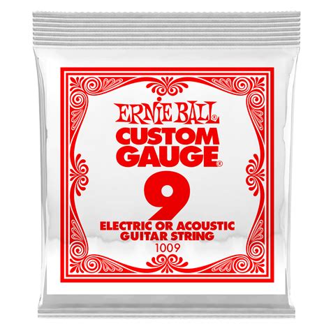 Ernie Ball Guitar Strings Plain Steel Electric And Acoustic 009 Gauge