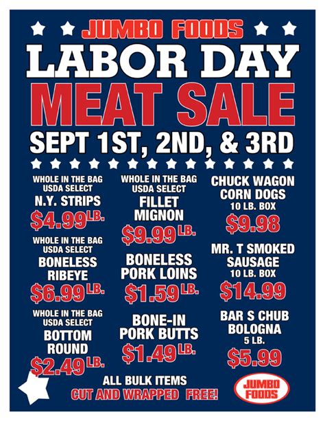 Jumbo Foods Labor Day Meat Sale