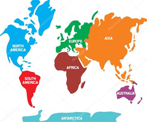 Mapa Múndi Com Os Continentes — Vetor De Stock © Tribaliumivanka 26765359