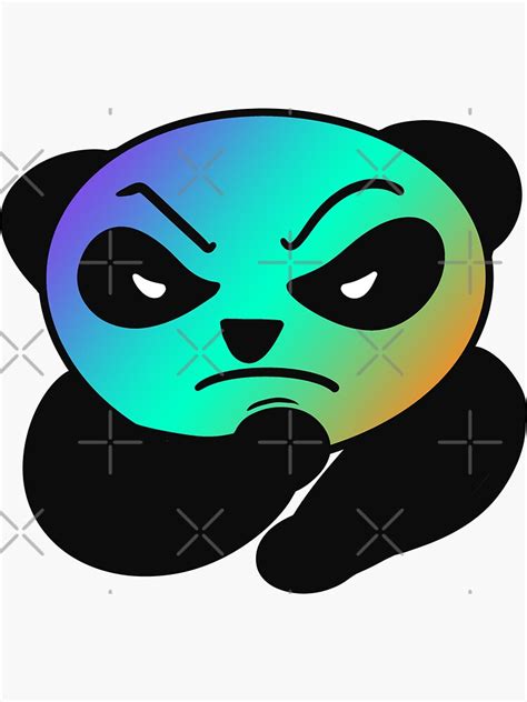 Angry Panda Cute Rainbow Sticker For Sale By Mukartoon Redbubble