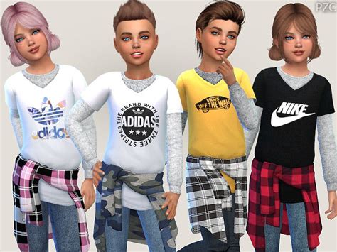 Pinkzombiecupcakes Everyday And Sporty Outfits For Children Sims 4