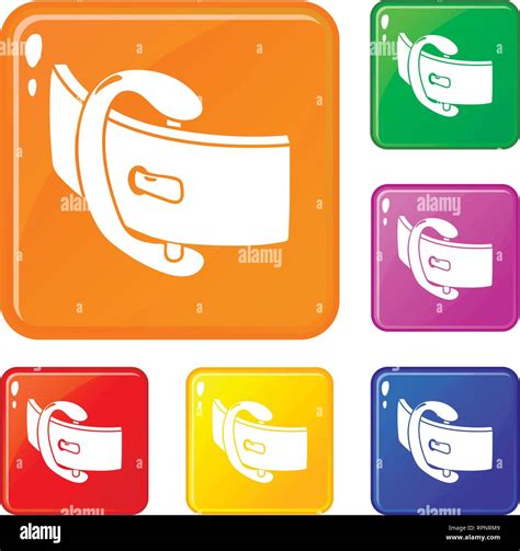 Elegant Belt Buckle Icons Set Vector Color Stock Vector Image And Art Alamy