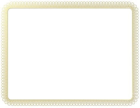 Gold Certificate Border Frame Free