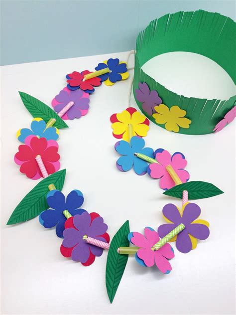 Craft For Kids Hawaiian Lei And Grass Crown Craft Activities Preschool