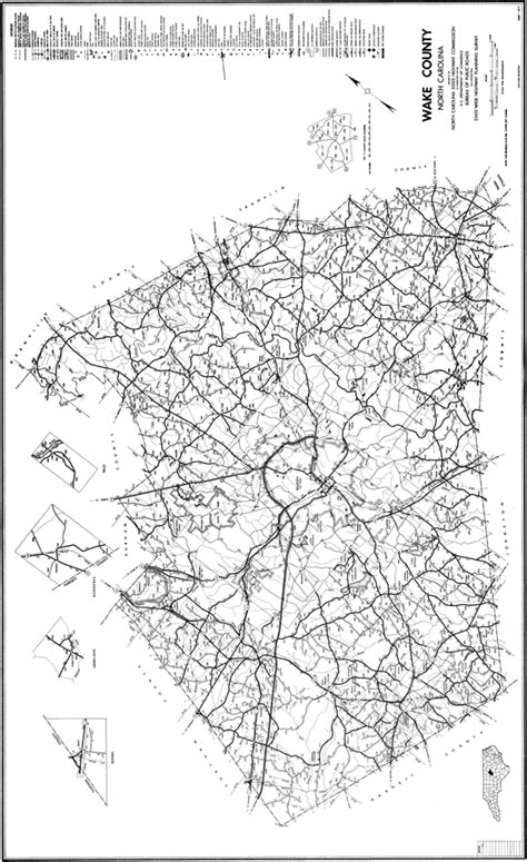 1962 Road Map Of Wake County North Carolina