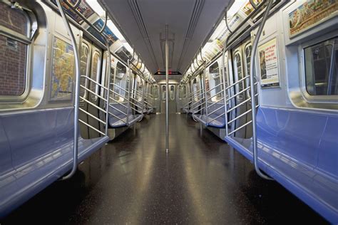 Interior Of Subway Train New York City New York United States The