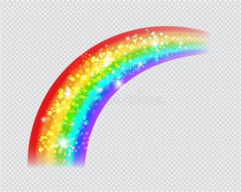 Rainbow Icon With Sparkles Glitter And Stars Isolated On Transparent