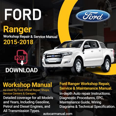 Ford Ranger Repair Service And Maintenance Manual Download 2015 2018 Pdf