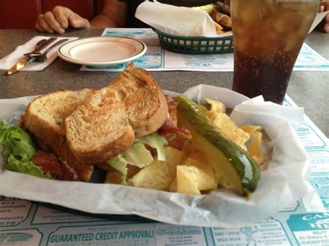 Manchester, nh 03103 | miles away. BLT with chips and pickle wedge - Picture of Airport Diner ...