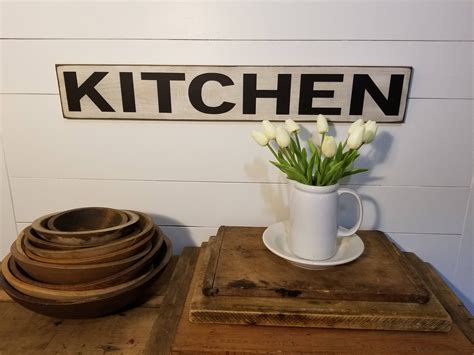 Kitchen Sign Farmhouse Decor Rustic Wooden Sign Primitive Sign