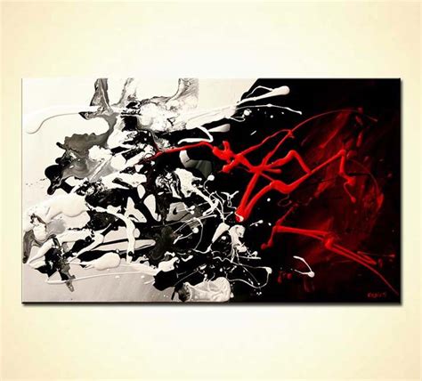 Painting Splash Abstract In Black White And Red 5686