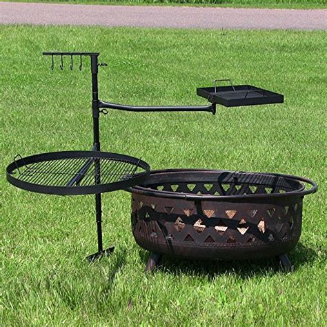 Buy New Steel Heavy Duty Dual Fire Pit Campfire Cooking Grill System