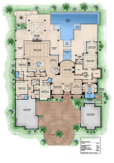 European Style House Plan 4 Beds 475 Baths 5377 Sqft Plan 27 455