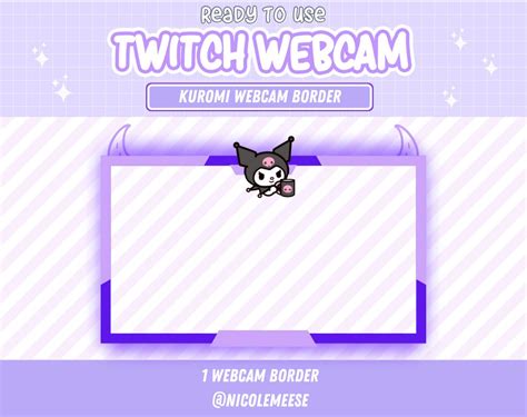 Purple Twitch Webcam Overlay Kawaii Streamer Egirl Etsy