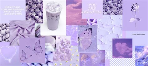 Light Purple Aesthetic Wallpaper Collage Rekavector