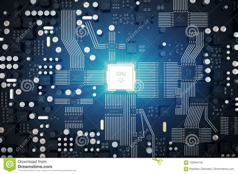 Cutting the power or pulling the cable without shutting down your computer properly could damage it, but are components at risk from standard shutdowns. 3D Rendering Circuit Board. Technology Background. Central ...
