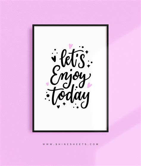 Lets Enjoy Today Quote Printable Art Quote Printable Etsy