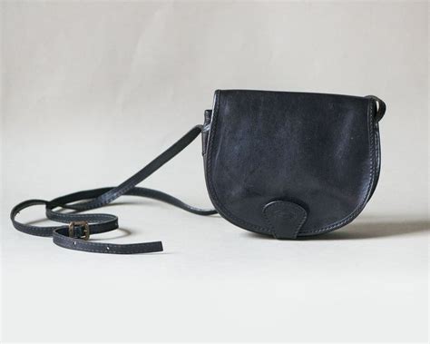 Black Leather Saddle Bag For Women Small Crossbody Bag Etsy