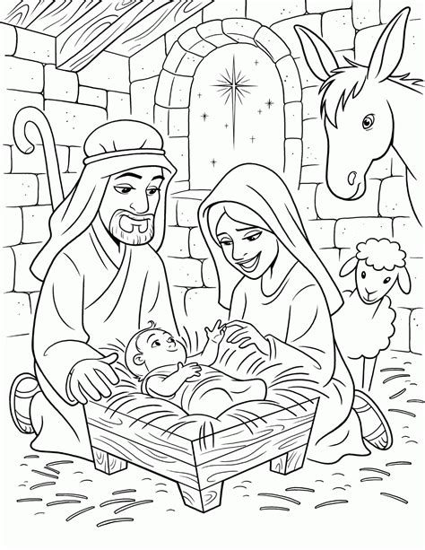The Birth Of Jesus Coloring Page Coloring Home