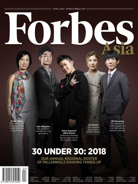 .are on this year's forbes 30 under 30 asia list, which recognizes disruptors, innovators, and entrepreneurs who are below 30 years of age across the region. Forbes Releases 2018 30 Under 30 Asia List