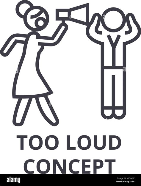 Too Loud Concept Thin Line Icon Sign Symbol Illustation Linear