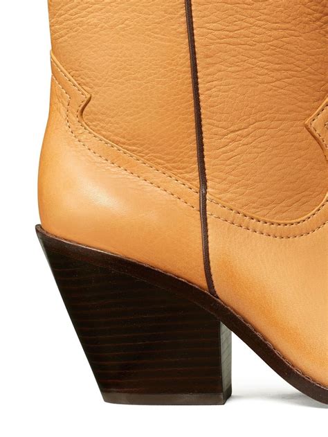 Tory Burch Nappa Leather Western Boots In Neutrals Modesens