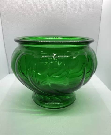 vintage emerald green swirl glass vase planter bowl marked napco 1191 14 00 picclick