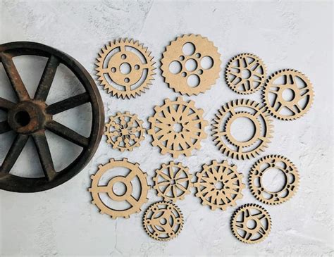 Wooden Steampunk Rotating Gears Cogs Industrial Decoration Cog Etsy