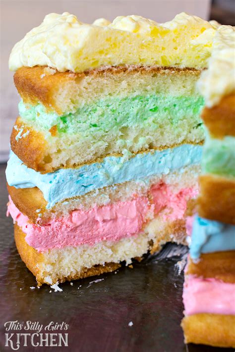 Rainbow Jello Cloud Cake This Silly Girls Kitchen