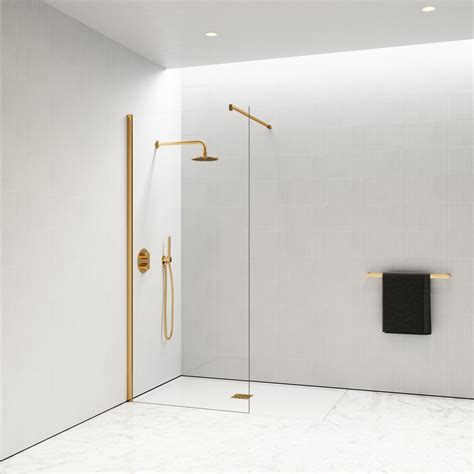 Modular Brushed Gold Shower Screen Lusso