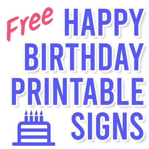 Printable Birthday Signs