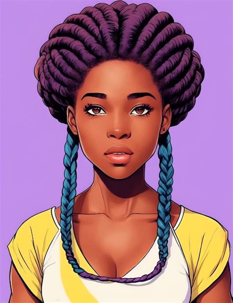 premium photo a cartoon of a woman with braids in her hair