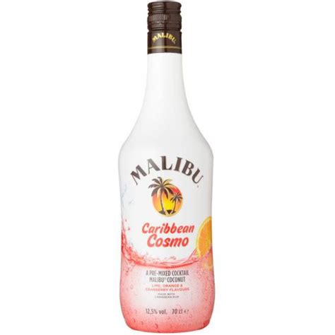 Which is roughly 40 percent alcohol, or 80 proof. Malibu Cocktail Caribbean Cosmo