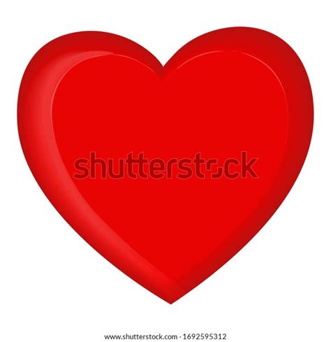Single Red Heart Isolated On White Stock Vector Royalty Free