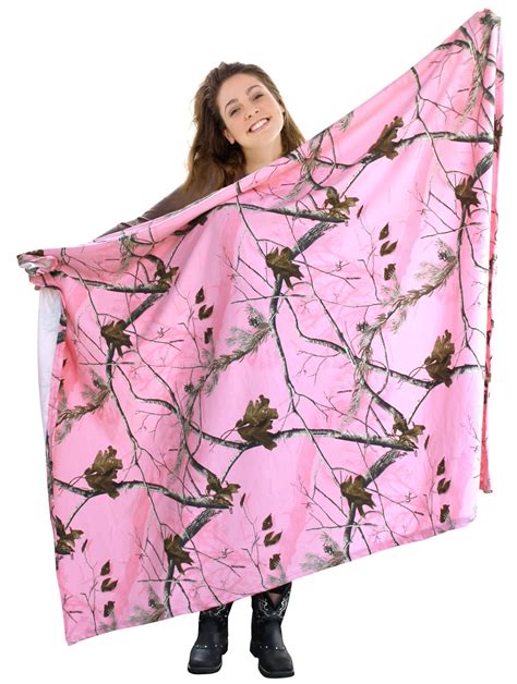 Realtree Pink Throw Jersey Fleece Lightweight Camo Wrap Blanket 56x72