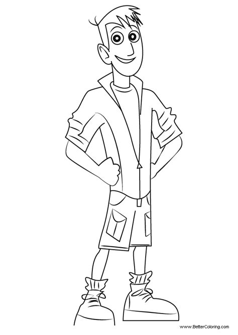 Wild Kratts Coloring Pages Martin Kratt Free Printable Coloring Pages