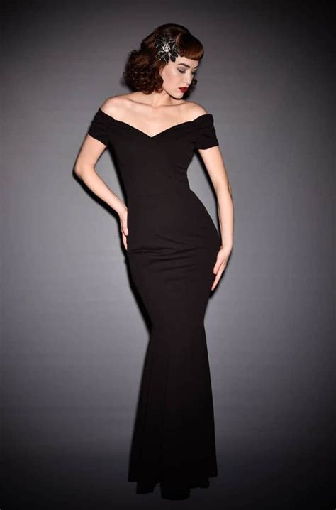 Black Fatale Gown Is A 1950s Hollywood Glamour Fishtail Evening Gown