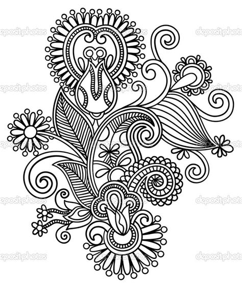 Intricate Flower Coloring Pages Intricate Flower Coloring Page Stock