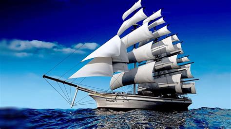 Hd Wallpaper Ship Boat Mast Masted Ship Schooner Sky Blue Sky