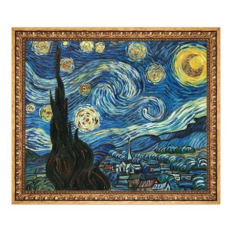 La Pastiche Starry Night By Vincent Van Gogh Framed Canvas Wall Art