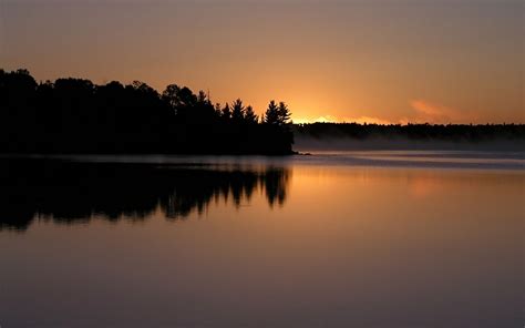 Wallpaper Sunlight Landscape Forest Sunset Lake Nature