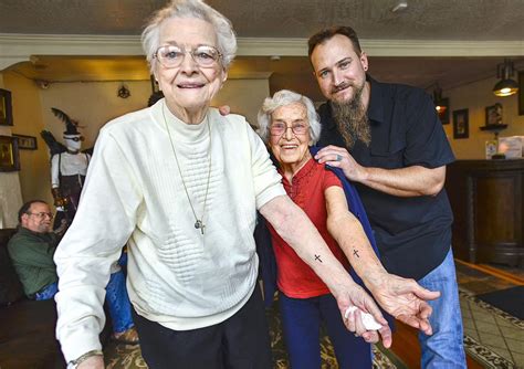 Elderly Grandmas Get First Tattoo To Support Grandson Local